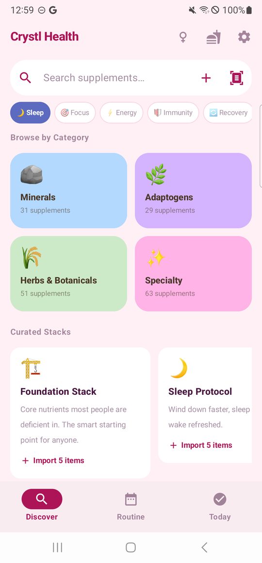 Crystl: Supplements and Fasting screenshot 2