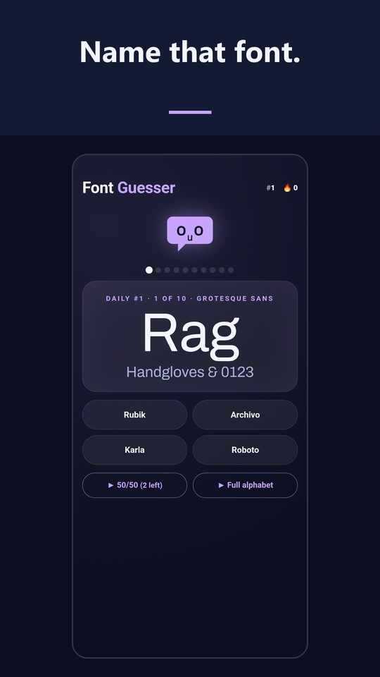 Font Guesser screenshot 1