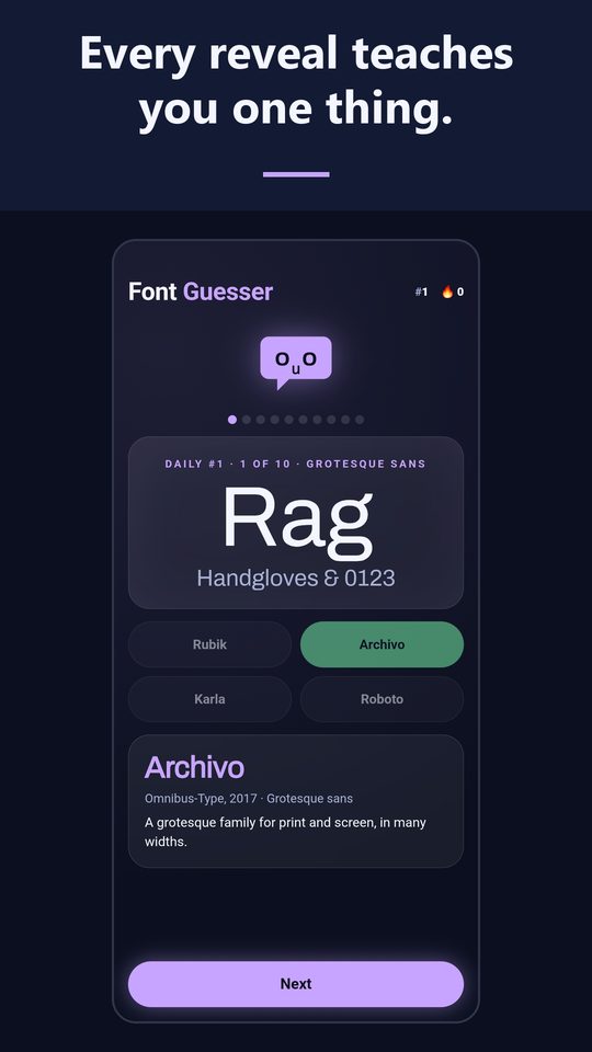 Font Guesser screenshot 2